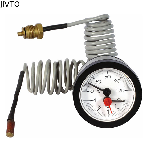 52mm 4 Bar Pressure Temperature Gauges Brass Thread Bimetallic Coil Thermometer