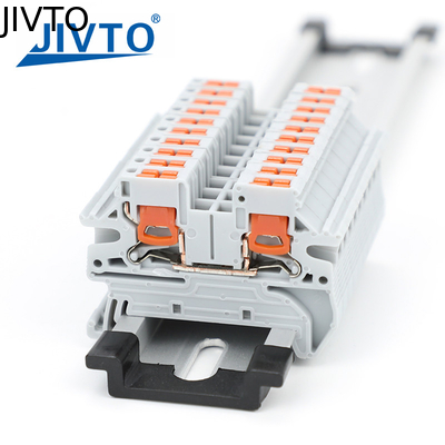 PTV 2.5 DIN Rail Terminal Block Side-Entry Push-in Connection 2.5mm2 26-12AWG สายเคเบิลสายไฟฟ้าสายเชื่อม