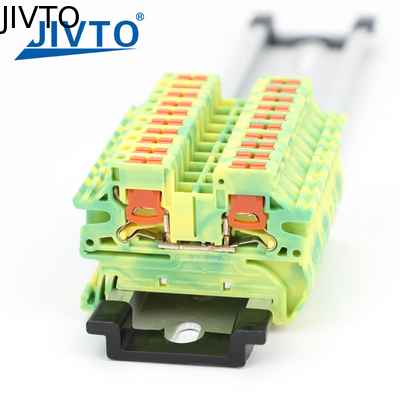 PTV 2.5-PE โมดูลารีล DIN Rail Terminal Block Side-Entry Push-in Wiring Connector ไฟฟ้า 2.5 มม.