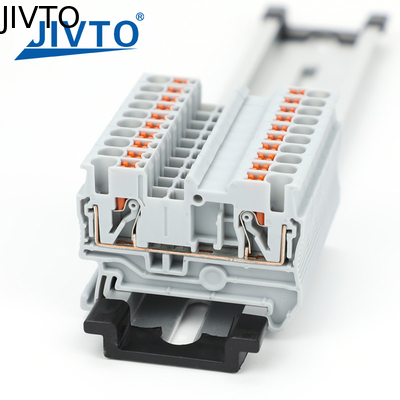 PT2.5 โบล็อคปลายพก 2.5mm2 เครื่องเชื่อมสปริง Feed-Through Strip Plug PT-2.5 สายไฟฟ้า Din Rail Contact
