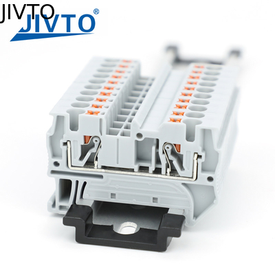 PT4 พัช-อิน เทอร์มินัล สตริป พล็อก PT-4 4mm2 สายเชื่อมสายไฟฟ้าเชื่อม Din Rail โบล็อกเทอร์มินัลไร้สกรู PT 4