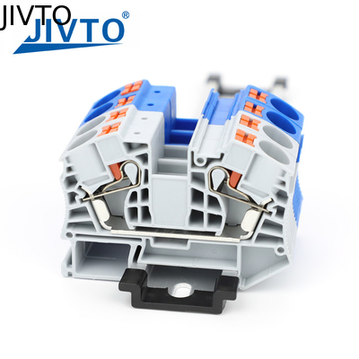 PT16 Din Rail Push-In Terminal Block, 16mm2 สายไฟฟ้าที่ผ่านสายไฟฟ้า