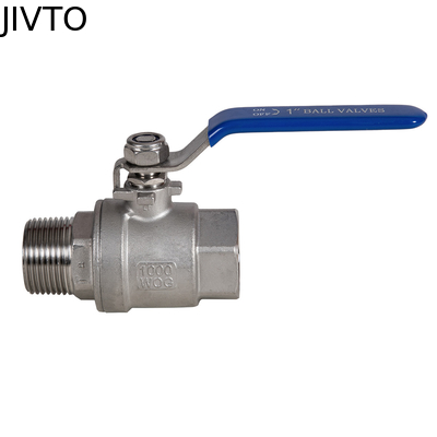 JIVTO วาล์วลูกกลม 2 ชิ้น พร้อมมือเลเวอร์ สแตนเลส NPT Port มาตรฐาน ANSI