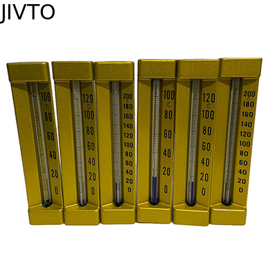 เทอร์โมมิเตอร์แบบแก้วอุตสาหกรรม 120C 90deg แบบเติมของเหลว 3/4